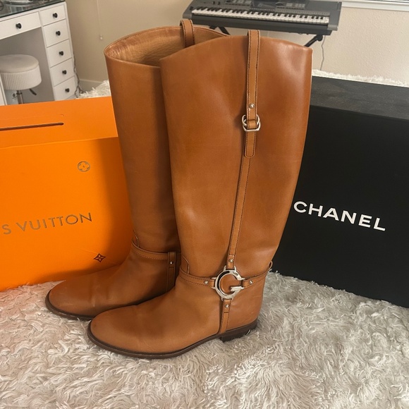 Gucci- Leather Riding Boots - Picture 1 of 5